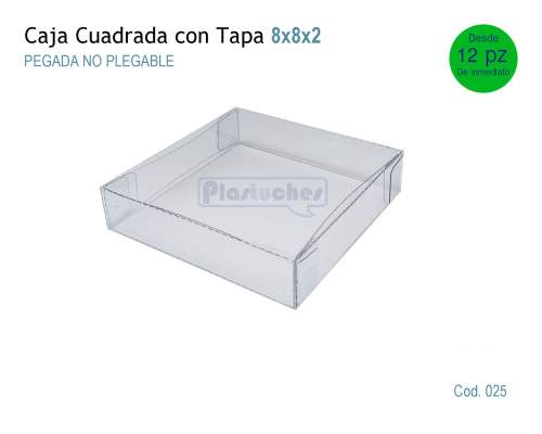 <b> Caja Cuadrada con Tapa de 8x8x2cm. </b> 