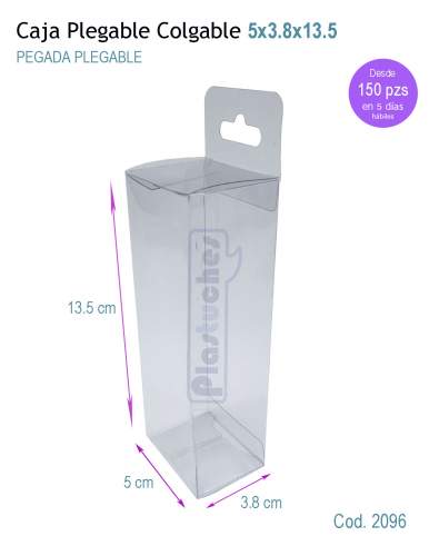 <b> Caja Plegable Colgable de 5x3.8x13.5cm. </b> 