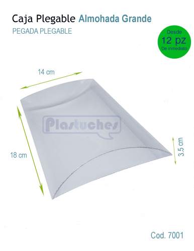 <b> Caja Plegable tipo Almohada de 6x2.5x21.2cm. GRANDE</b> 