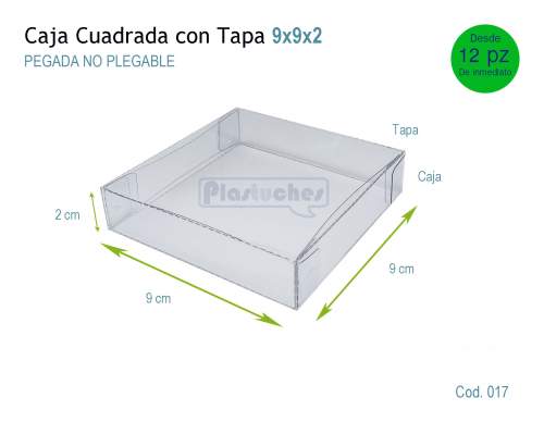 <b> Caja Cuadrada con Tapa de 9x9x2cm. </b> 