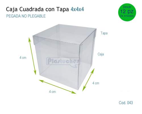 <b> Caja Cuadrada con Tapa de 4x4x4cm. </b> 